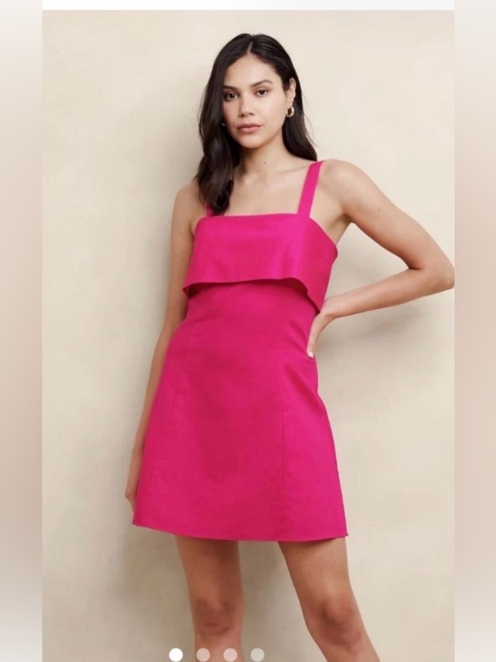 Banana Republic Linen Blend  Dress Mini Sleeveless spring wedding guest